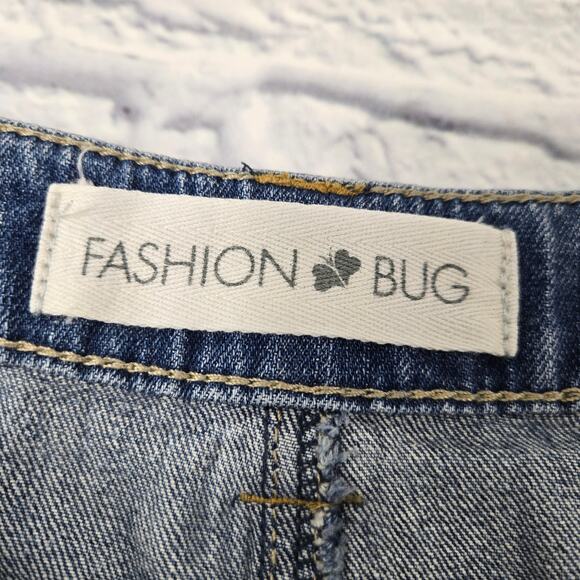 Vintage Fashion Bug Maxi Denim Skirt Modest Embroidered Pockets Back Pleat sz 12 - Picture 6 of 12